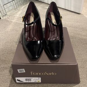 Franco Sarto Black Patent Heels